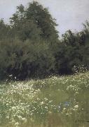 Levitan, Isaak Meadow at the forest edge Sweden oil painting artist